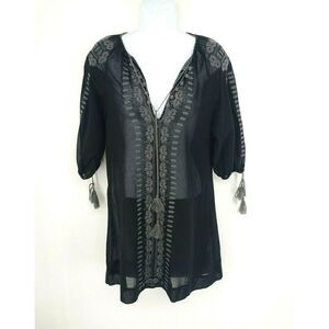 By Malene Birger Black Cover Up Gray Embroidery